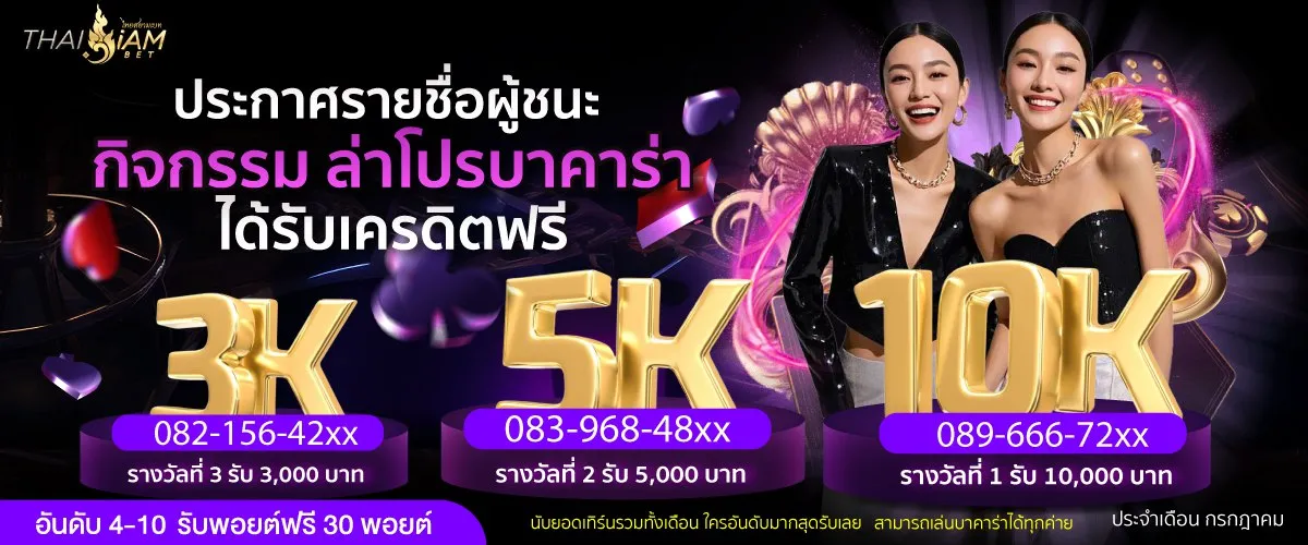 คืนยอดเสีย สูงสุด 5,000K ข้าเล่นได้ไม่จำกัดจำนวน สมัครสมาชิกฟรี รับโบนัสฟรี 500 บาท THAISIAMBET